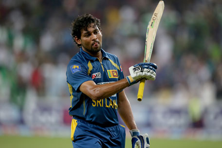 TM Dilshan of Sri Lanka walks of the field after being dismissed during the second Twenty20 International against Pakistan at Dubai Sports City Cricket Stadium on December 13, 2013 in UAE. (GETTY)