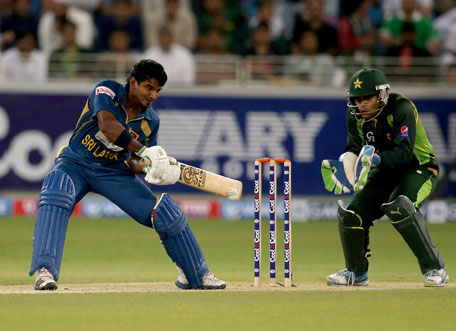 Kusal Janith Perara of Sri Lanka bats during the second Twenty20 International against Pakistan at Dubai Sports City Cricket Stadium on December 13, 2013 in UAE. (GETTY)