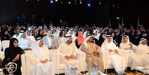 His Highness Sheikh Mohammed bin Rashid Al Maktoum attends the first UAE Media Forum in Dubai on Wednesday (Wam)