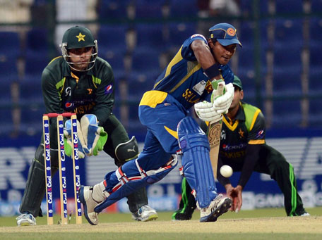 Sri Lanka's Kusal Janith Perera bats during the fifth one-day international against Pakistan in Abu Dhabi on Friday. (KAMAL JAYAMANNE)