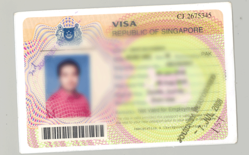 One of the fake visas seized from a passenger by customs officers at Dubai International Airport.