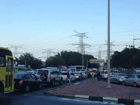 Traffic woes at Discovery Gardens: Image tweeted by Emirates 24|7 Reader Sohail Anjum