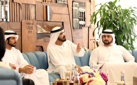 His Highness Sheikh Mohammed bin Rashid Al Maktoum, Vice President and Prime Minister of the UAE and Ruler of Dubai, at the headquarters of Dubai Municipality on Monday. (Wam)