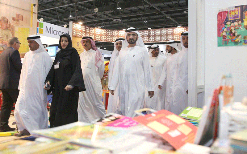 His Highness Sheikh Mohammed bin Rashid Al Maktoum, Vice President and Prime Minister of the UAE and Ruler of Dubai, at the Gulf Educational Supplies and Solutions Exhibition (GESS) at Dubai World Trade Centre (DWTC) on Thursday. (Wam)