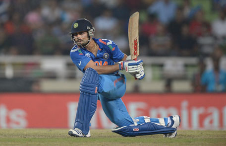 Virat Kohli of India bats during the ICC World Twenty20 Bangladesh 2014 semi final between India and South Africa at Sher-e-Bangla Mirpur Stadium on April 4, 2014 in Dhaka, Bangladesh. (GETTY)