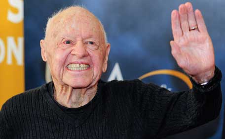 (FILE) Actor Mickey Rooney arrives at the opening night of the UCLA Film and Television Archive film series "Champion: The Stanley Kramer Centennial" and the world premiere screening of the newly restored "Death of a Salesman" in Los Angeles, California in this August 9, 2013. (REUTERS)