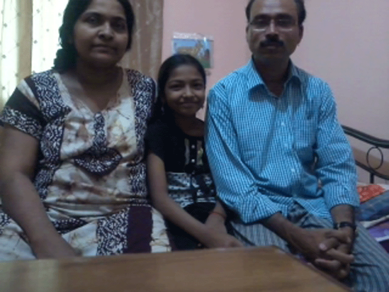 Narayanan, his wife Nisha and elder daughter Nandana.