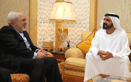 His Highness Sheikh Mohammed bin Rashid Al Maktoum, receives the Iranian Foreign Minister, Mohammad-Javad Zarif (Wam)