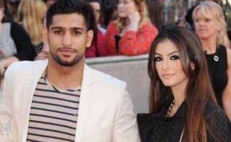 Boxer Amir Khan with wife Faryal Makhdoom during 'One Direction' premiere.