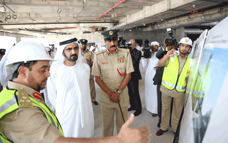 His Highness Sheikh Mohammed bin Rashid Al Maktoum inspects the new premises of the Dubai Police General Headquarters’ General Department of Forensic Science and Criminolog (Wam)
