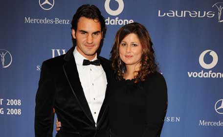 Roger Federer and girlfriend Mirka Vavrinec attend the Laureus World Sports Awards at the Mariinsky Concert Hall on February 18, 2008 in St.Petersburg, Russia. (GETTY)
