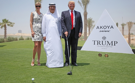Ivanka Trump, Hussain Sajwani and Donald Trump at Akoya by DAMAC