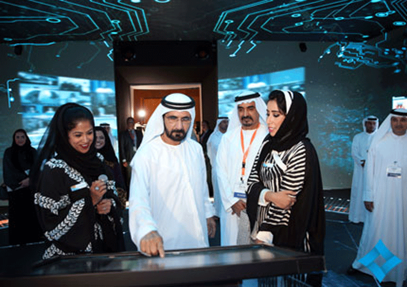 Sheikh Mohammed bin Rashid launching Future Editing Smart Hall. (Picture courtesy GDMO)