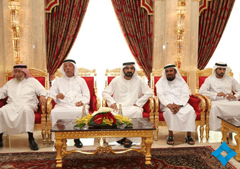 Mohammed bin Rashid receiving Al Bayt jury members in Dubai on Tuesday. (Picture courtesy GDMO)