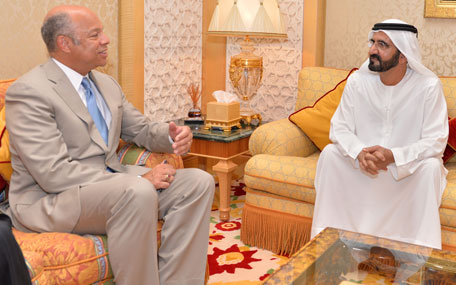 His Highness Sheikh Mohammed bin Rashid Al Maktoum receives US Secretary of Homeland Security, Jeh Charles Johnson (Wam)