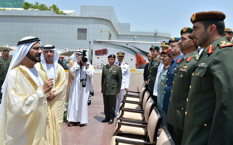 Sheikh Mohammed bin Rashid at the National Defence College on Thursday. (Wam)