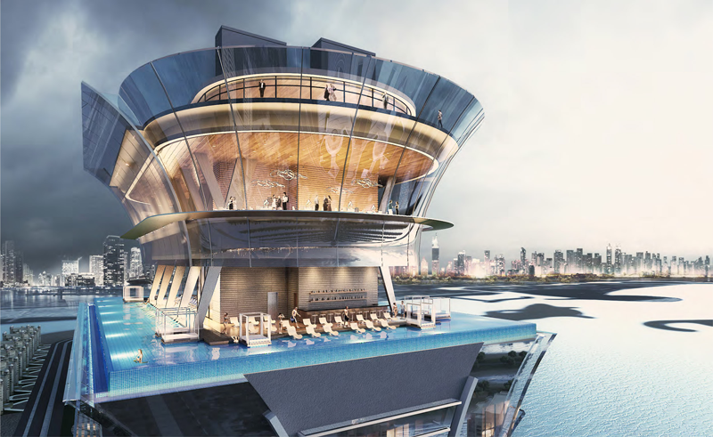 An artist's impression of The Palm Tower's rooftop complex.