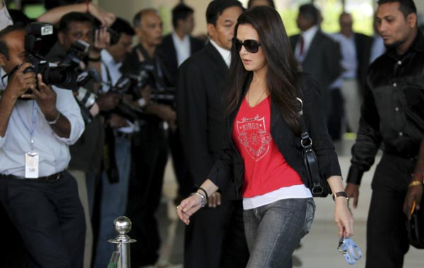 Indian actress and co-owner of 'Kings Punjab XI' Indian Premier League (IPL) cricket team Preity Zinta arrives to take part in The IPL player auction in Bangalore, ahead of the fourth season of the T20 tournament. (AFP)