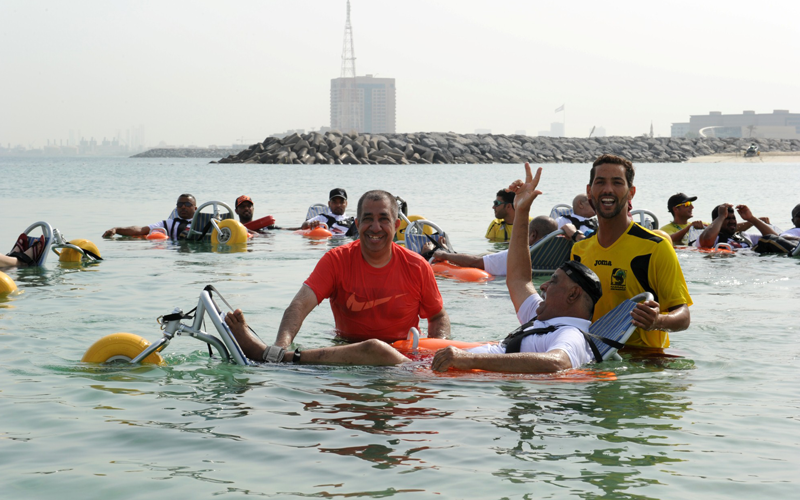 Dubai Municipality on Tuesday launched a community initiative for the elderly and the disabled, providing 15 swimming wheelchairs in Al Mamzar and Jumeirah beaches.