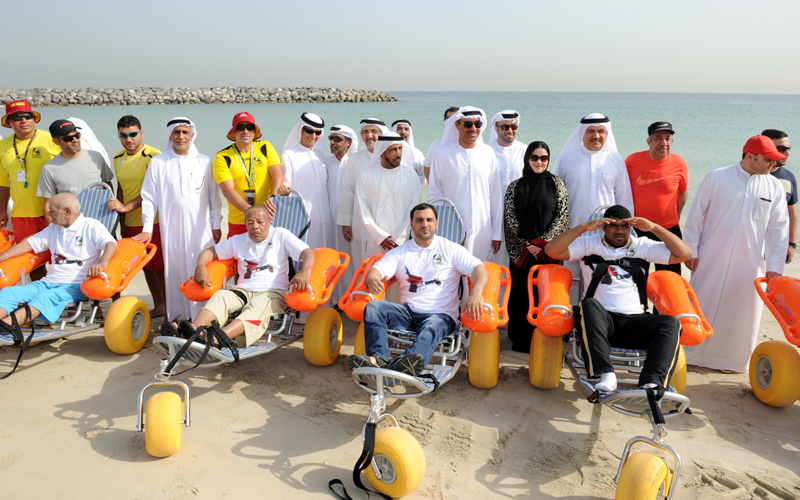 Dubai Municipality on Tuesday launched a community initiative for the elderly and the disabled, providing 15 swimming wheelchairs in Al Mamzar and Jumeirah beaches.