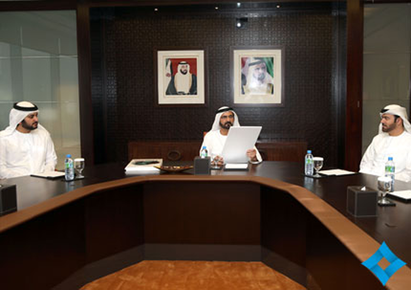 Sheikh Mohammed bin Rashid being briefed on 'UAE Suqia' initiative. (Picture courtesy GDMO)