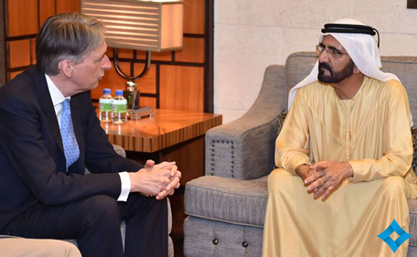 Mohammed received in Dubai British Secretary of State for Defence Philip Hammond. (www.sheikhmohammed.co.ae)