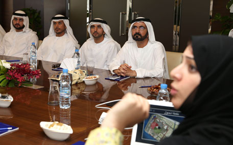 Sheikh Mohammed bin Rashid chairing a meeting of the Higher Committee on Hosting the World Expo 2020 in Dubai on Wednesday. (Wam)