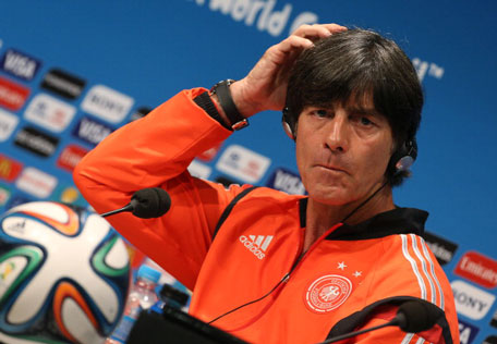Head coach of Germany Joachim Loew answers to the media during a press conference on the eve of the 2014 FIFA World Cup Brazil Quarter Final match between France and Germany at Estadio Maracana on July 3, 2014 in Rio De Janeiro, Brazil. (GETTY)