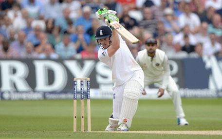 Sam Robson of England bats during day three of 1st Investec Test match between England and India at Trent Bridge on July 11, 2014 in Nottingham, England. (GETTY)