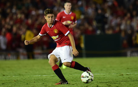 Manchester United's Ander Herrera passes against the LA Galaxy during their Chevrolet Cup match at the Rose Bowl in Pasadena, California on July 23, 2014. (AFP)