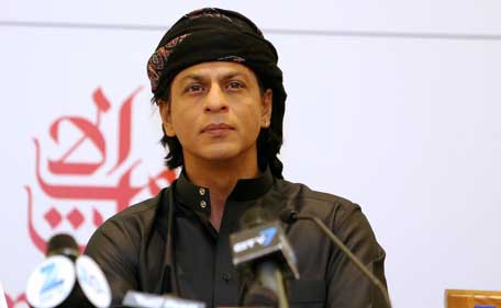 Indian Bollywood actor Shah Rukh Khan speaks to media during a press conference in Dubai, September 12, 2013. (ASHOK VERMA)
