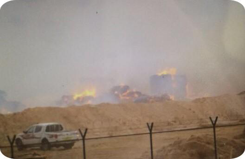 Lightning caused a fire in Al Ain on Sunday. (Picture: SUPPLIED)