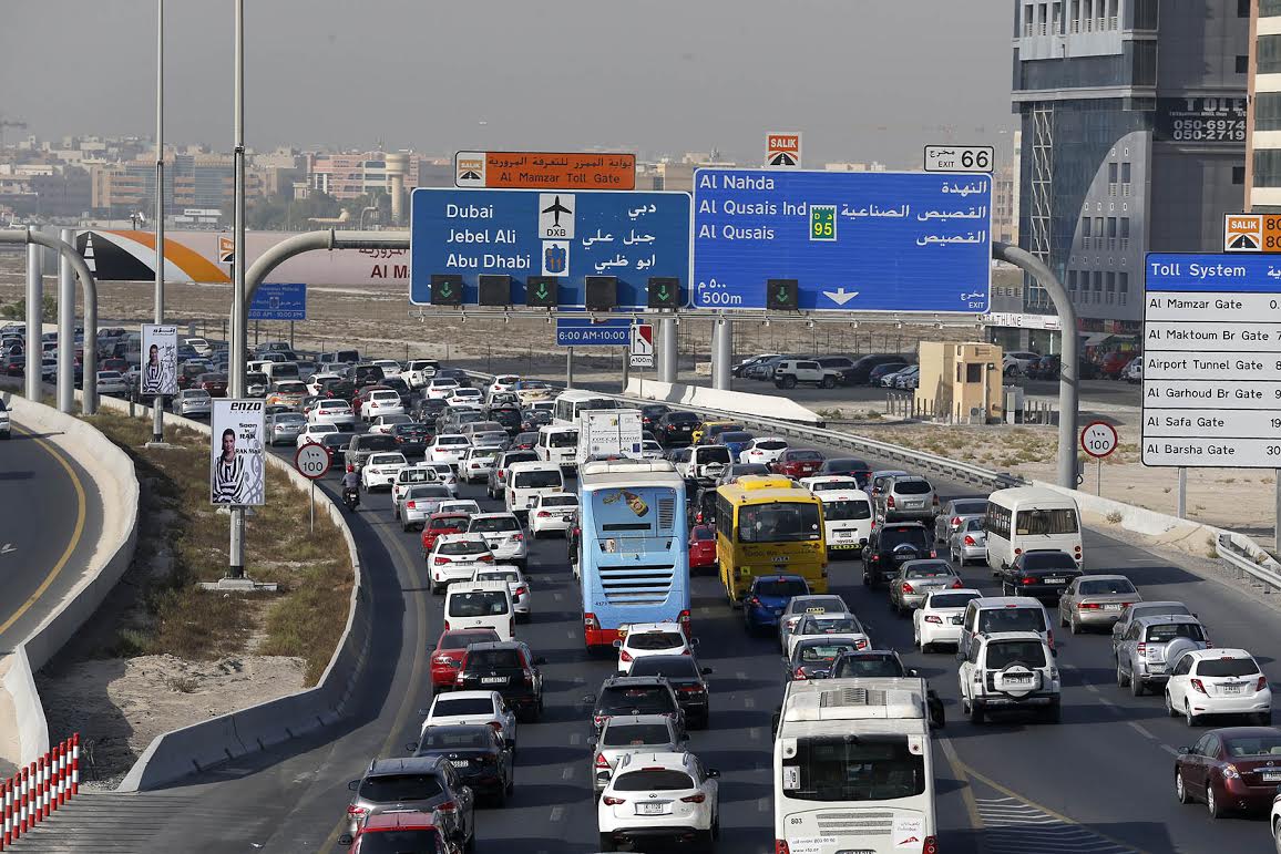 Traffic last week, exiting Sharjah. (Pics: Ashok Verma)