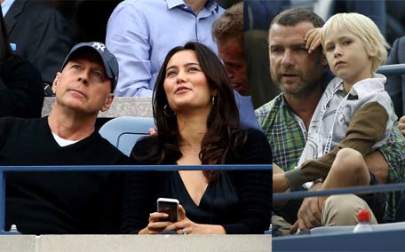 US Open celeb watch: Bruce Willis, wife get the giggles - Entertainment ...