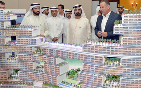 His Highness Sheikh Mohammed bin Rashid Al Maktoum inspecting the projects (Wam)