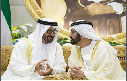 Sheikh Mohammed bin Rashid Al Maktoum and General Mohamed bin Zayed Al Nahyan. (Wam)