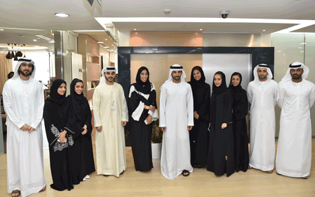 Sheikh Hamdan bin Mohammed bin Rashid Al Maktoum visiting Government of Dubai Media Office's headquarters on Tuesday. (Wam)