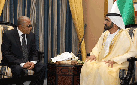 His Highness Sheikh Mohammed bin Rashid Al Maktoum, Vice-President and Prime Minister of the UAE and Ruler of Dubai, with Mohammed Abdul Hamid, President of the Republic of Bangladesh, in Dubai on Tuesday. (Wam)