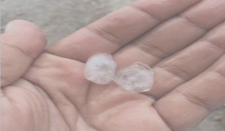 Residents of RAK sent in pictures of hail-stones as well. (Pic: Emarat Al Youm)