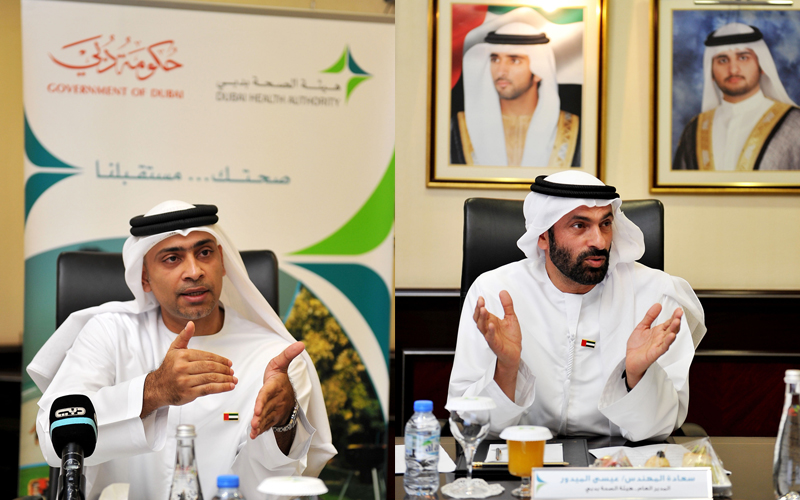 Essa Al Maidoor, Director General of Dubai Health Authority, addressing a press conference in Dubai on Wednesday. (Supplied)