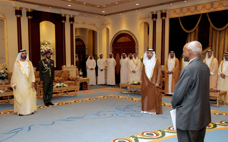 His Highness Sheikh Mohammed bin Rashid Al Maktoum receives credentials of Osman Mohamed Omar, ambassador of Eritrea. (Wam)