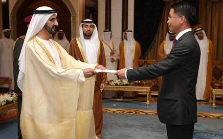 His Highness Sheikh Mohammed bin Rashid Al Maktoum receives credentials of Pham Binh Dam, ambassador of the Socialist Republic of Vietnam (Wam)