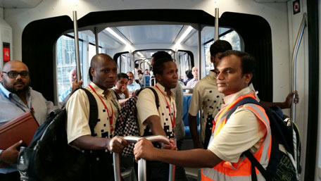 Dubai tram officially inaugurated last evening. (Majorie van Leijen)