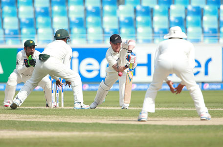Brendon McCullum bats during day one of the second Test between Pakistan and New Zealand at Dubai International Stadium on November 17, 2014 in Dubai, UAE. (Getty)