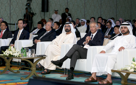 Sheikh Mohammed bin Rashid Al Maktoum at the Boao Forum for Asia (BFA) Financial Cooperation Conference in Dubai on Monday. (Wam)