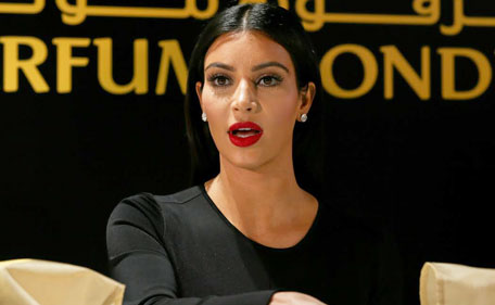 American reality TV star Kim Kardashian promotes her new scent Fluer Fatale in Dubai on November 24, 2014. (Ashok Verma)