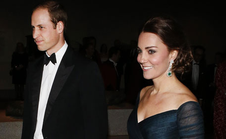 Britain's Prince William, Duke of Cambridge, and his wife, Catherine, Duchess of Cambridge arrive at Metropolitan Museum of Art to attend the St. Andrews 600th Anniversary Dinner in New York, December 9, 2014. The event is created to support scholarships and bursaries for students from under-privileged communities and investment in the university's media and science faculties, sports centers and lectureship in American literature. (AFP)