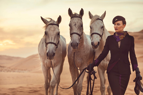 Etihad Airways unveiled a new cabin crew uniform at a fashion show in Abu Dhabi on Thursday. (Supplied)