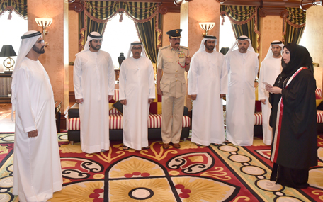 Nineteen new judges were sworn in before Sheikh Mohammed bin Rashid Al Maktoum in Dubai on Monday. (Wam)