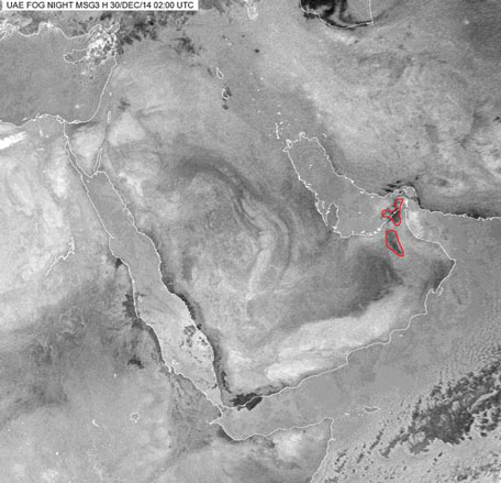 Fog formation with visibility less than 1000m at times over most internal areas. (NCMS)